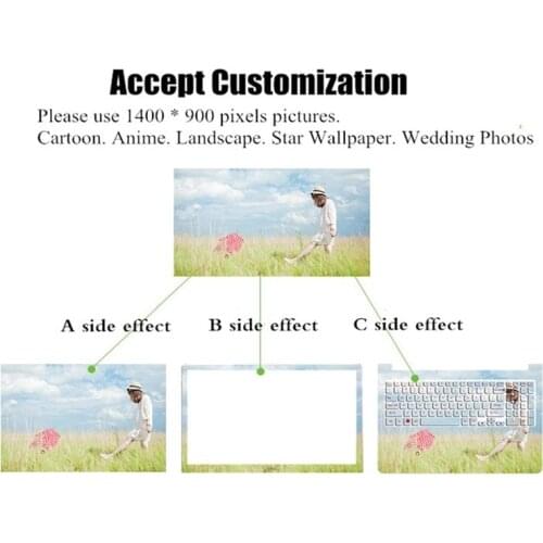 Crop-free Laptop skin sticker 15.6inch for acer dell hp Samsung customize Shell screen keyboard protective film waterproof Kit