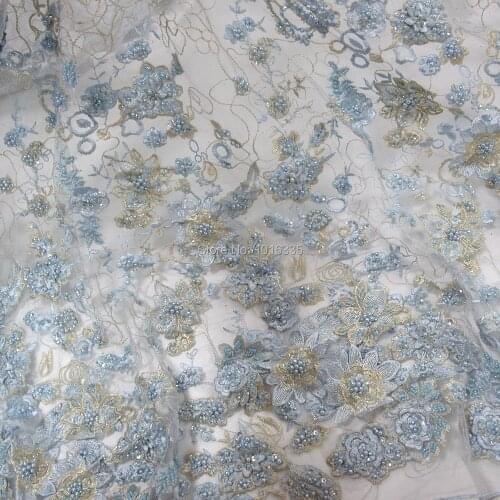2020 3d flower lace fabric bridal dubai fabric embroidery fabric design HY0771-8