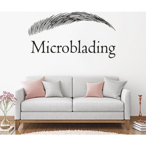 Eyebrows Microblading Logo Wall Sticker Beauty Salon Interior Decor Brows Design Vinyl Wall Decal Microblading Sign Poster AZ672