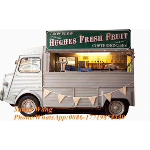 Mobile fast food carts / moving dining car truck outdoor street kitchen car for sale