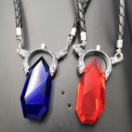 DMC Dante Vergil Crystal Pendant Necklace Men Jewelry Valentines Day Gift For Boys Boyfriend