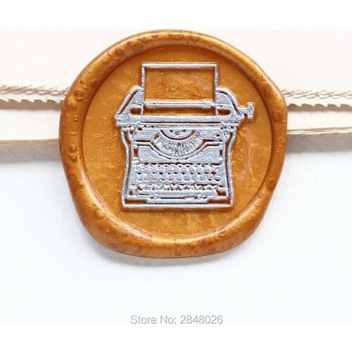 Retro typewriter Seal Stamp,Retro seal stamp,typewriter man Seal Stamp Kit,invitation seals,gift packing Party seal