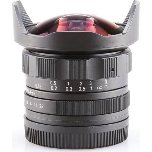 Pixco APS-C CL-Mil7528N 7.5mm F2.8 Fish-eye Wide Angle Lens Suit for Canon EF-M Mount EOS M M2 M3 M10