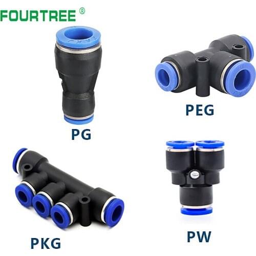 1PCS Pneumatic Quick Fitting Coupling Gas Pipe Plastic Connector PG PW PEG PKG-4 6 8 10 12mm Reduced Diameter Pneumatic Tube