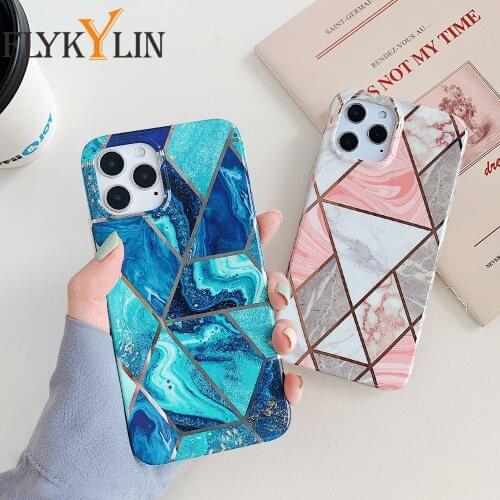 For Samsung Galaxy A12 Case Electroplated Geometric Marble Cover For Samsung A12 Soft Silicone Full Body Shockproof Phone Coque