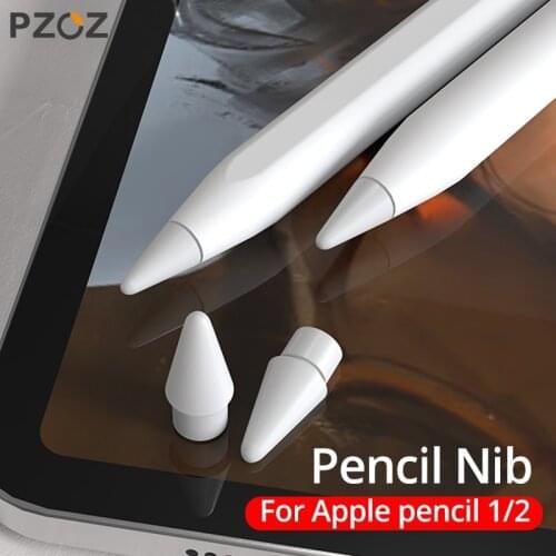 PZOZ 4Pcs For Apple Pencil Replace Nib Tip Spare Replacement For Apple Pencil 2 1st iPad Pro Stylus Touchscreen Tablet Pen Tip