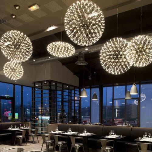 Modern Fireworks Pendant Lamps LED Star Ball Pendant Lights Fixture Home Indoor Lighting Hotel Cafes Pub Bar Shopping Mall Lamp