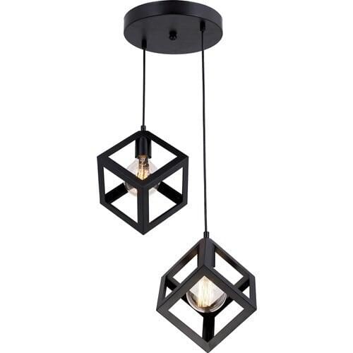 Taşcan Aydınlatma Arvis Küp 2 Li Siyah SarkıtAvize