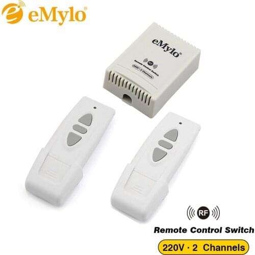 EMylo Smart Wireless Remote Control Switch AC 220V 1000W 2-Channels Relay 3 buttons Transmitter 433Mhz Switches Light Led