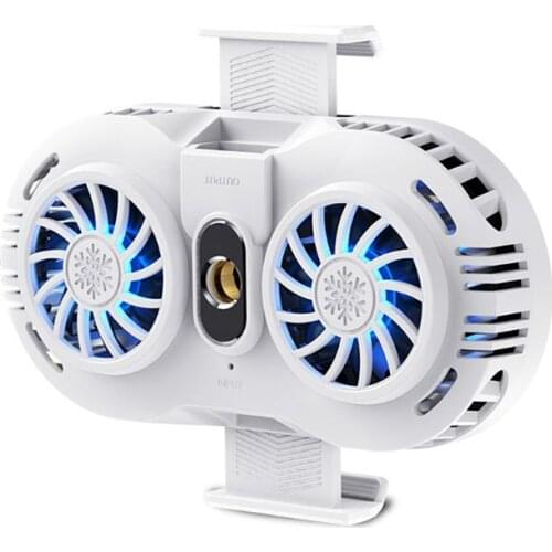 Mobile Phone Radiator Gaming Universal Phone Cooler Portable Double Fan Holder Heat Sink For -IPhone -Samsung -Huawei