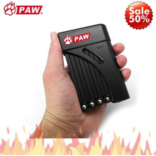 PAW Foldable Bicycle Lock Strong Steel Motorcycle Electronic MTB Road Bike Lock Folding Anti Theft Security Cable Lock For Bikes