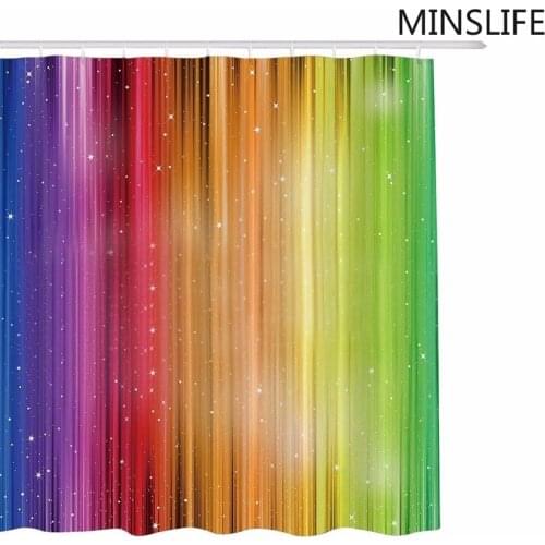 Waterproof 3D Rainbow Fantasy Glitter Shower Curtains Bathroom Curtain with 12 Hooks 180x180cm Home Decor