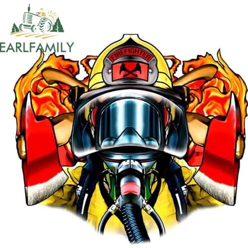 EARLFAMILY 13cm x 11.6cm for Firefighter Car Stickers Waterproof Camper Car Accessoires Decal Graffiti Motorcycle Laptop Decals