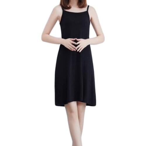 YJSFG HOUSE Hot Sale Ladies Slips Modal Women Plus Full Slips Camisole Dress Underdress Petticoat Intimates White Slips