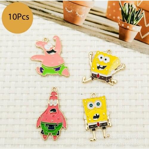 10Pcs Cute Cartoons Star Metal Charms For DIY Making Earrings Necklace Earrings Bracelet Handmade Craft Jewelry Accessories