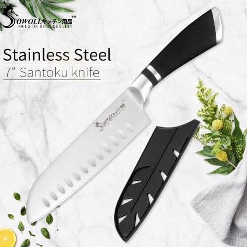 7 Inch Santoku Kitchen Knife Japanese Professional Chef Knife Meat Cleaver Fish Salmon Fillet Sushi Knife Stainless Steel Gift