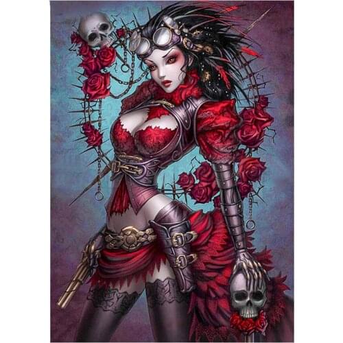 5D DIY Diamond Painting Full Square/Round Drill halloween skull woman Embroidery Cross Stitch mosaic sticker Home Decor