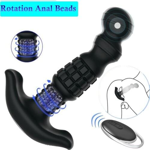 Wireless Remote Control Dildo Anal Vibrator Male Prostate Massage 360 Degree Rotating Anal Plug Dilator Big Butt Plugs Sex Toys