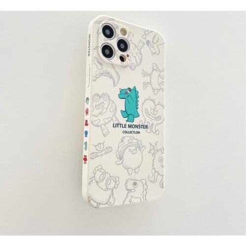 Side Little Monster Cute Cartoon Phone Case For OPPO Reno 3 4 4SE 5 Pro 5G A55 5G Find X2 Neo Liquid Silicone Cover