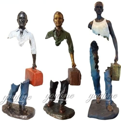 Bronze Traveler Sculpture Bruno Catalano Bronze Traveler Statue Abstract Classical Modern Art Bronze Crafts For Home Hotel Decor