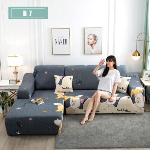 Elastic Sofa Covers Set Loveseat Stretch Slipcovers For Living Room Sectional Couch Covers Corner L Shape 1/2/3/4 Seater