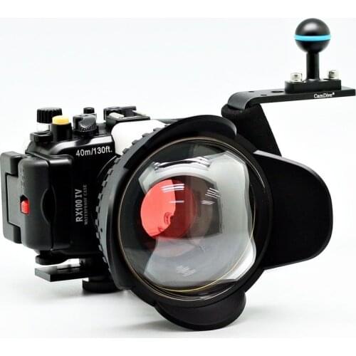 For Sony DSC RX100 IV 40m/130ft Meikon Underwater Camera Housing Diving Case Kit ( 67mm Round Dome Fish Eye Diving Handle Filter