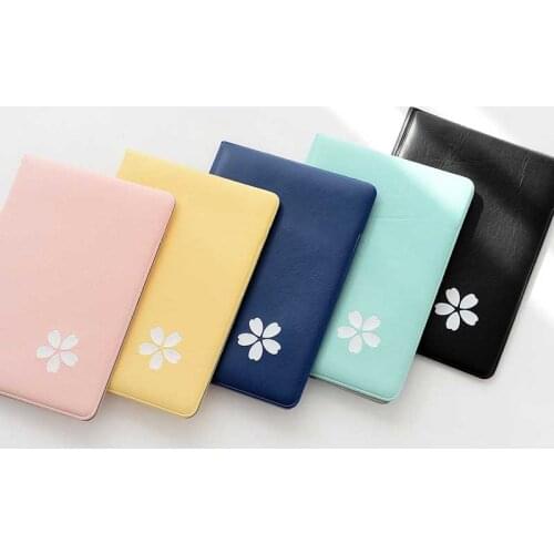 Travel Accessories Candy Color Beautiful Sakura Passport Holder PVC Travel Passport Cover Case High Quality Card ID Holders