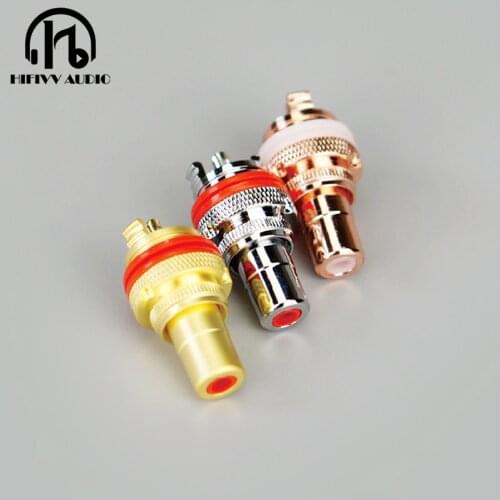 Pure copper gold plated RCA socket amplifier signal line socket audio cable connector