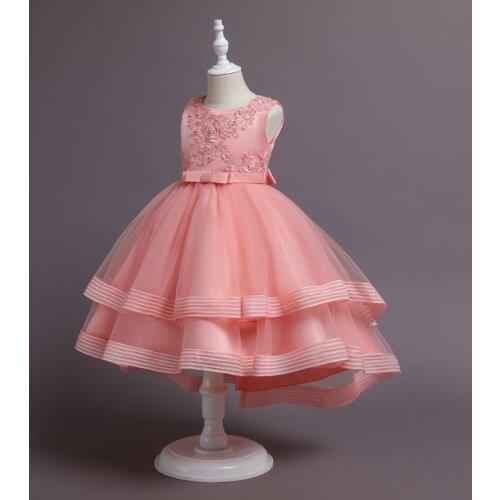 Childrens dress girls birthday puffy yarn princess dress western style flower girl wedding little girl piano performance