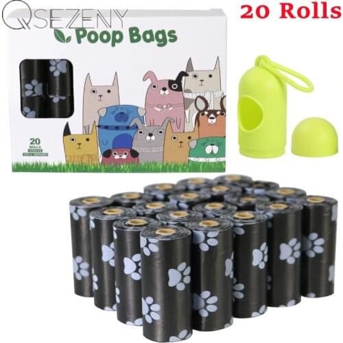 20 Rolls Biodegradable Dog Poop Bags Dog Waste Bags with Dispenser Pet Puppy Outdoor Clean Garbage Litter Pooper Scooper Bag