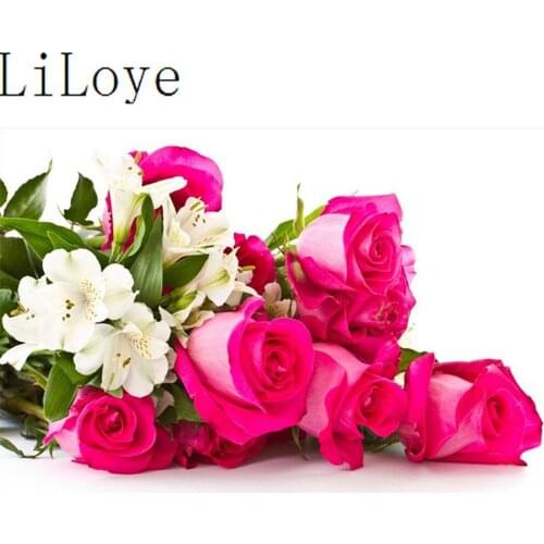 DIY Diamond Painting Cross Stitch Red rose flower Rhinestones Crystal Needlework Diamond Embroidery Full Diamond Home Decor Q795