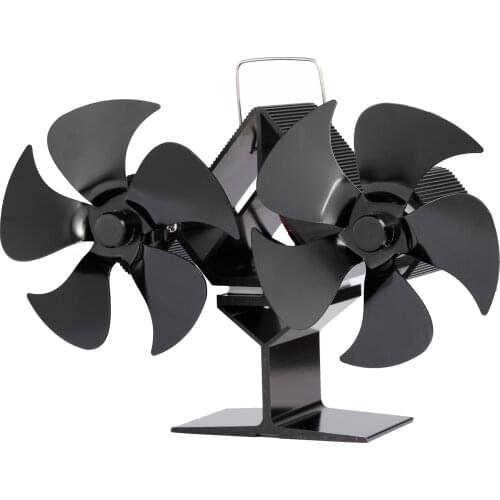 Fireplace fan Double-headed 10 Blades Wood stove fireplace heating fan heating stove fan Home Fireplace Fan Efficient Heat Distr