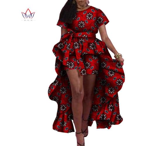 Elegant African Women Clothes 2 Piece Set Long Tops and Short Pants Dashiki Fashion Suits Party Supply Plus Size for Lady WY9083