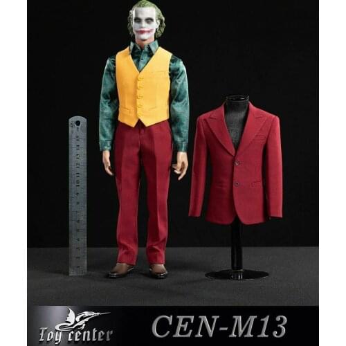 1/6 Joker Suit Set Comedian Joker Clown Joaquin Toy Center CEN-M13 Exclusive Red Suit Clothes Accessory fit 12" Joker Head