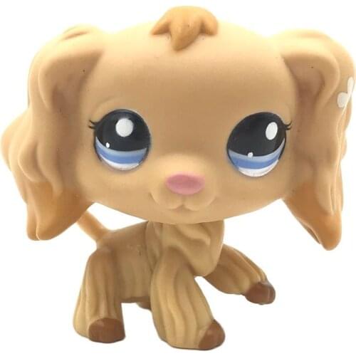 LPS CAT rare pet shop cute toys cocker spaniel light brown doga with caramel tan long hair ear Christmas gift toys for children