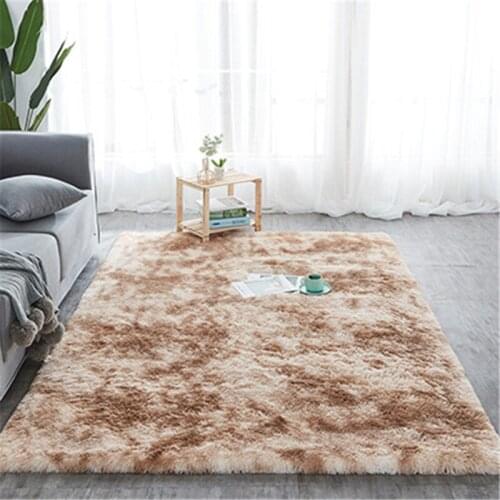 Fashion Carpet Tie Dyeing Plush Soft Carpets For Living Room Bedroom Anti-slip Floor Mats Bedroom Water Absorption Carpet Rugs