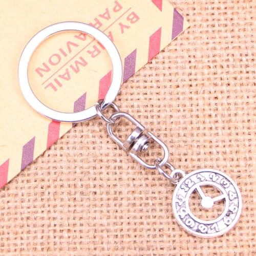 20pcs New Fashion Keychain 17mm death clock Pendants DIY Men Jewelry Car Key Chain Ring Holder Souvenir For Gift