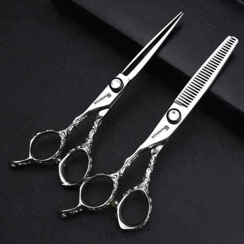6 inch Left hand chunker scissors special scissors flat thinning scissors set fashion exquisite non-slip wear-resistant scissors