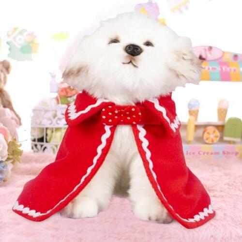 Pet Clothes Solid Red Color Skin Friendly Cosplay Dogs Cats Cloak Pet Apparel for Festival Small Dogs Winter Clothes Supplies