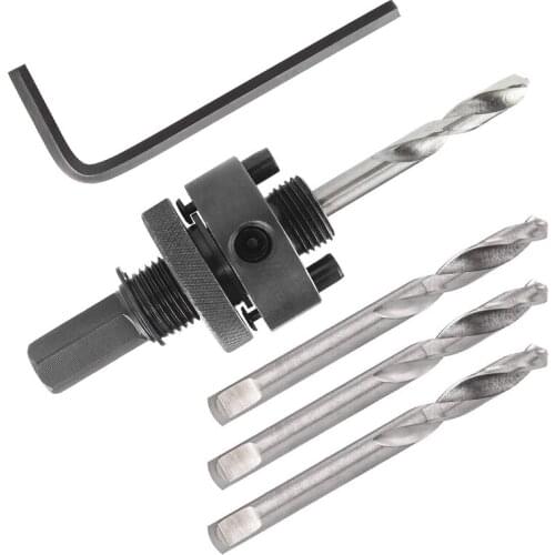 7/16 Inch Hex Shank Hole Saw Arbor, Fits 1-1/4 Inch To 6 Inch Hole Saw Quick Change Heavy Duty Alloy-Steel Mandrel with 3 1/4 In