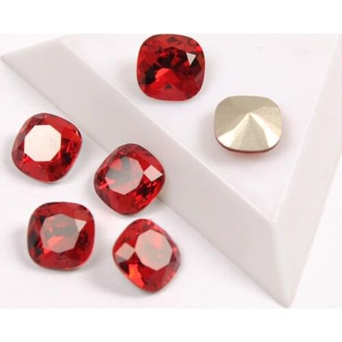CTPA3bl 4470 K9 Popular Glass Rhinestones Cushion Cut Shape Siam Color Loose Rhinestone For 3D DIY Nail Art Decorations
