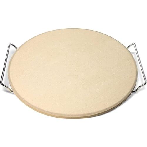 Practical Pizza Stone Set-13 Pizza Stone for Grill and Oven with Foldable Metal Pizza Peel and Accessories Set