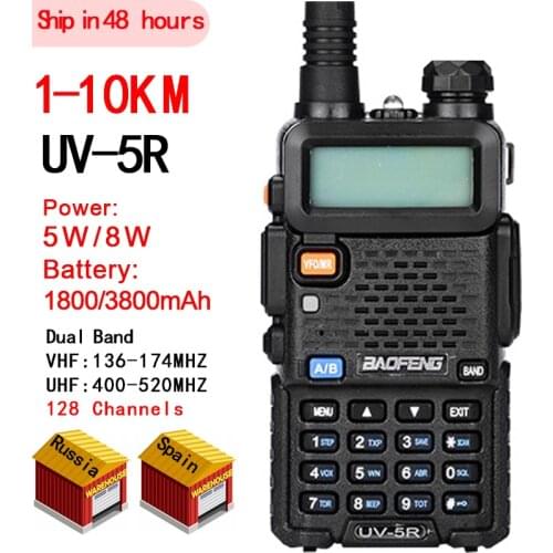 1pcs Walkie Talkie Baofeng uv-5r 5W/8W 1800/3800mAh battery Two Way radio CB radio communicador for ham raido Baofeng uv 5r