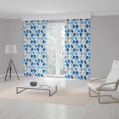 RealHomes Geometric Patterned Digital Printed 3D Backdrop Curtain-140x260 cm
