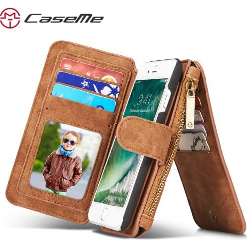 Retro Leather Case For iPhone x 5 5s 6 6s 7 8 Plus Zipper Magnetic Back Cover Card Slots Wallet bag for iPhone 11 Pro XS MAX XR