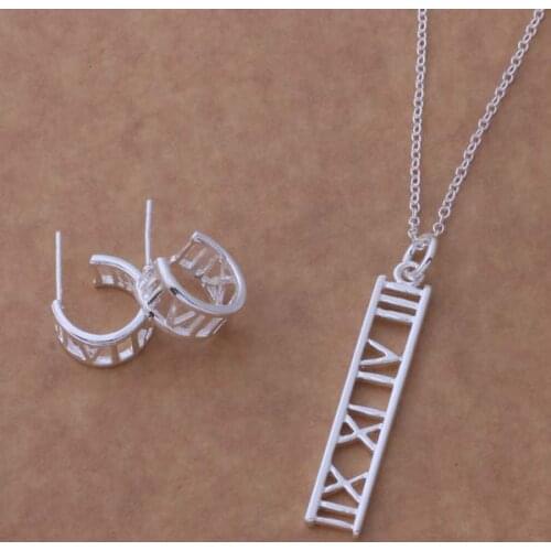 AS112 Hot sterling Jewelry Sets Earring 230 + Necklace 255 /aeqaivxa aldajcka silver color