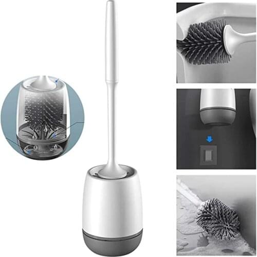 Silicone Toilet Brush Quick Draining Clean Tool Wall-Mount Or Floor-Standing Cleaning Brush Bathroom Accessories drop shipping