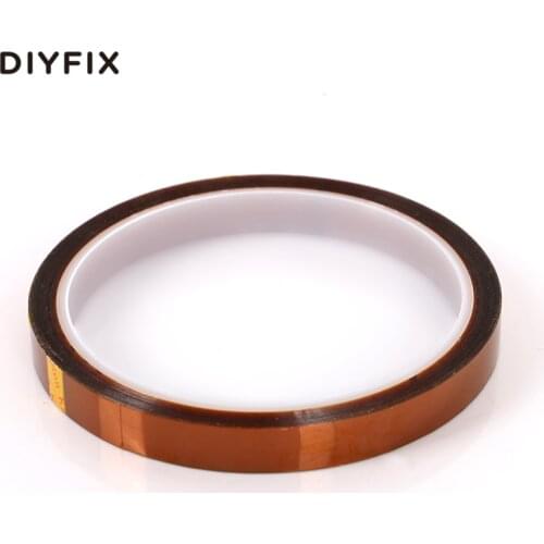 DIYFIX 10mm x 33m Heat Resistant Polyimide Tape High Temperature Adhesive Insulation Tape for BGA PCB SMT