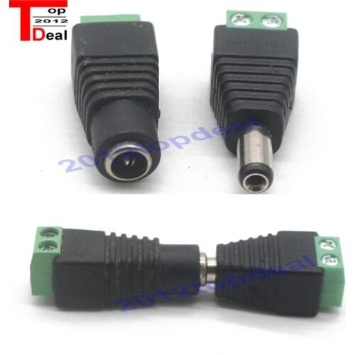 10 x Male + 10 x Female 2.1x5.5mm DC Power Cable Jack Adapter Connector Plug Led Strip CCTV Camera Use 12V