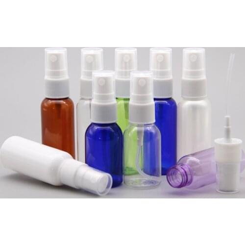 100pcs 30ml Miniature Colored Plastic Bottle With Mist Spray 30cc Empty Perfume Sprayer Container Samll Sample Bottles